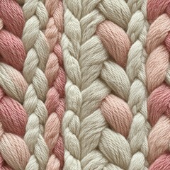 Seamless Pattern - Textured woven fabric in beige and pink hues.