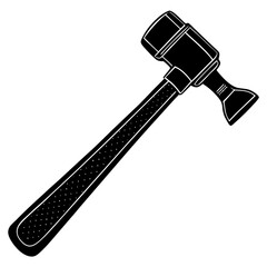 hammer black silhouette vector, Simple silhouette Design vector icon with white background.