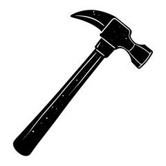 hammer black silhouette vector, Simple silhouette Design vector icon with white background.