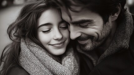 heartwarming father and daughter moment with tender embrace and smile showcasing family love and emotional connection