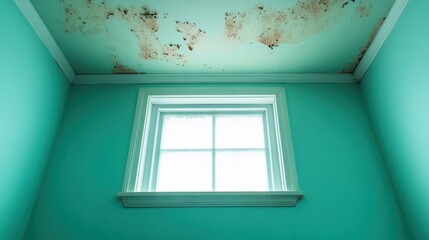 ceiling mold and water damage in home interior