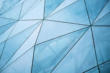 Abstract background in architecture, glass facade of the building.