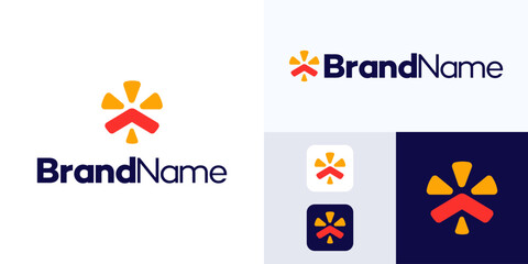 House sun Logo design, Sun Logo design with house icon roof, Concept template for property real Estate company. Simple modern Logo Illustration with House Icon, logotype sign easy to remember.