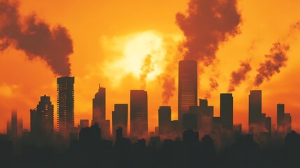 Fototapeta premium Air Pollution Spread Across the Country with Major Urban Areas as the Most Affected Regions
