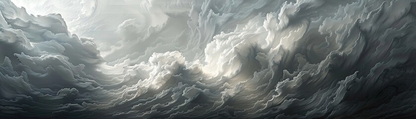 Dramatic storm clouds in turbulent sky
