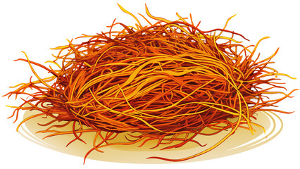 Fototapeta premium Saffron spice threads (strands) isolated on white background