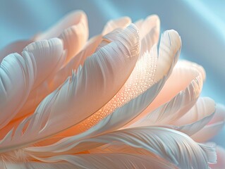 Naklejka premium The light refracts through the droplets, creating a mesmerizing sparkle across the fine, wispy strands.