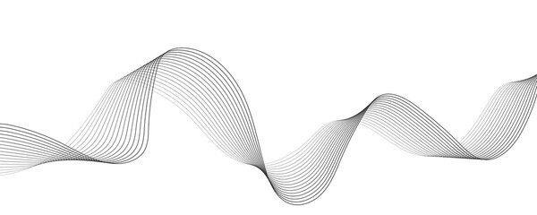 Abstract black wave banner template.