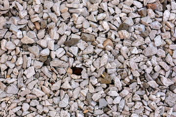 Close-up of crushed stone gravel texture
