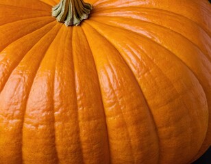 Close-up of a vibrant orange pumpkin showcasing its detailed texture.