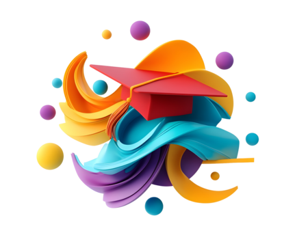 3D icon of a graduation cap, symbolizing education and academic achievement.