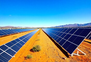 Sustainable Energy Solutions: Solar Panels in Urban Landscape at Sunrise