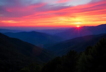 Sun View, Sun rise view In Mountains