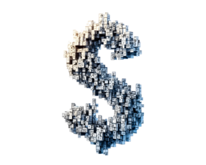 A 3D dollar sign icon, representing currency, economy, and financial markets.