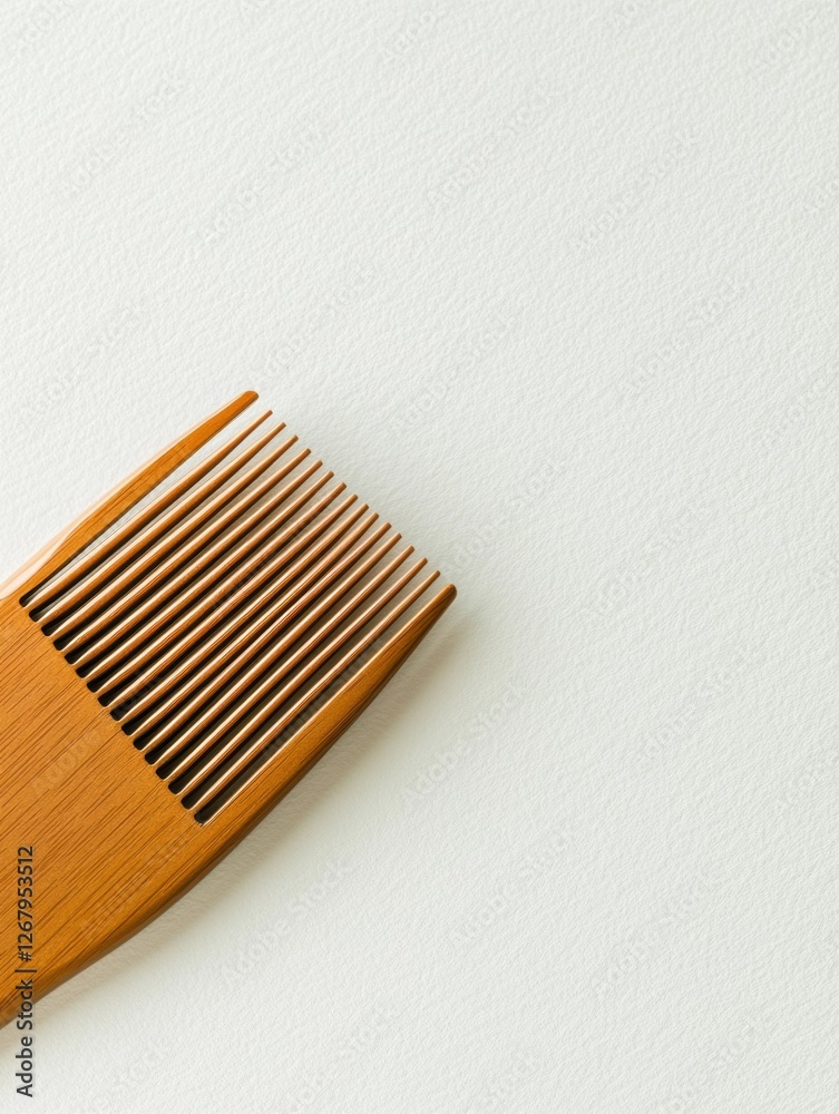 Leinwandbilder wooden comb resting on a smooth surface in a well lit setting showcasing its natural texture and cra