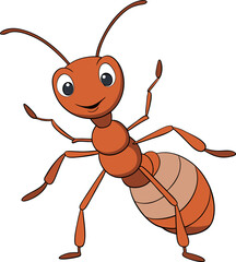 Ant cartoon vector art illustration on a white background