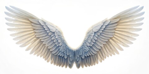 Obraz premium White Angel Wings, Isolated on White Background, Feather, Wings Angel Wings, Fantasy