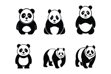 panda silhouette in vector  art illustrator