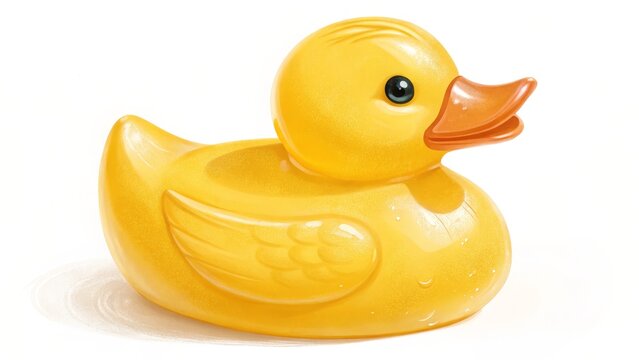recommend clip art: Yellow Rubber Duck Illustration, Isolated on White Background, bath toy, kids toy