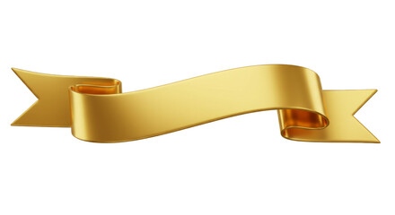 Elegant Golden Ribbon Banner with 3D Effect