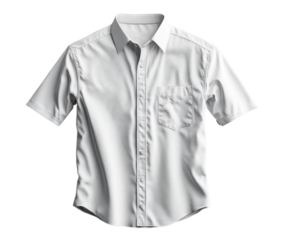 White short sleeve shirt with pocket, suitable for casual or formal wear