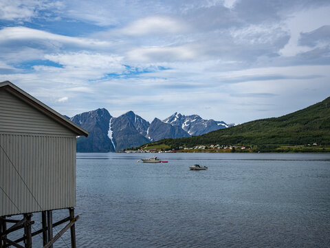 Spectacular landscape in Burfjord. Province of Troms og Finnmark, Norway.
