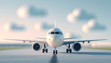 Airplane, Cartoon Airplane, Airplane Taking Off, Airport, Cartoon, Background Image, Travel, Trip, Propeller, Sky, Soaring, Flying, Takeoff, Landing, Illustration, Terminal, Minimalist, Minimalist Sty