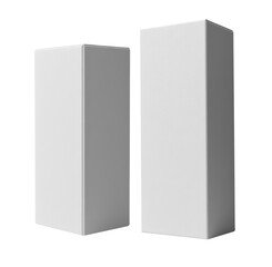 Naklejka premium Minimalist white boxes for packaging or display purposes. Ideal for branding and product presentation