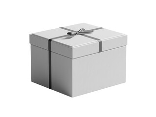 white gift box with black ribbon, perfect for celebrations and surprises