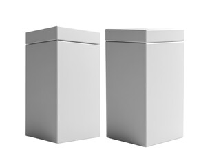 Minimalist white packaging boxes, perfect for product display and branding