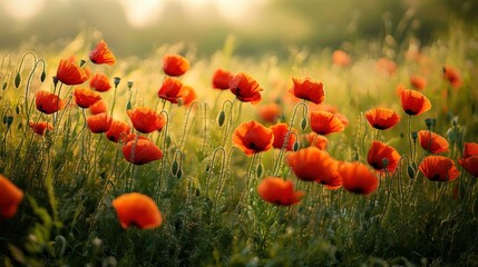 National Geographic A field of wild poppies swaying in the warm summer breeze.