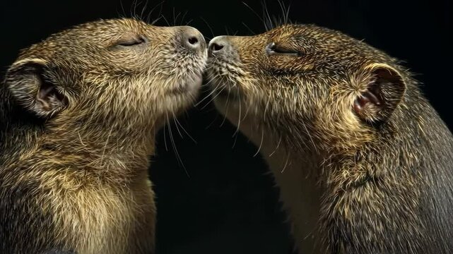 Pacas kissing in the dark