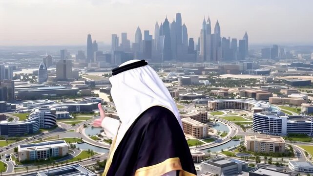 Saudiman with city view