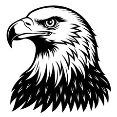 bald eagle bird black silhouette vector, Simple silhouette Design vector icon with white background. Wild Animal Vector. Bird Vector 