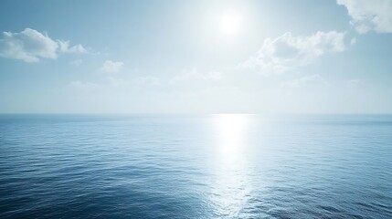 Obraz premium Serene Ocean Scene Under a Bright Sunny Sky