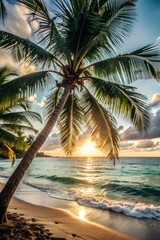 Fototapeta premium palm trees on the beach
