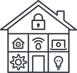 smart house icon set vector