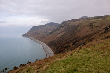 Coastal scene from the Wales Coastal footpath on the Llyn Peninsular near Nant Gwrtheryrn