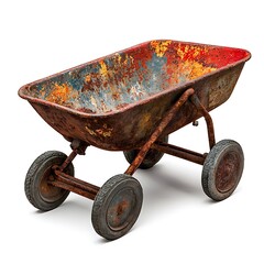 wheelbarrow on a white background
