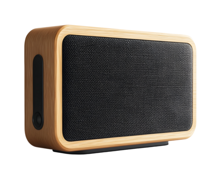 A compact, high-fidelity speaker designed for home or office, delivering premium sound quality.