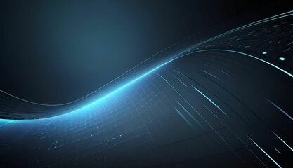 an abstract design with a smooth, flowing blue wave set against a dark background