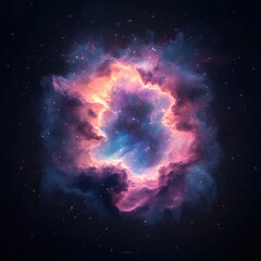 Obraz premium Vibrant Nebula Cloud in Deep Space