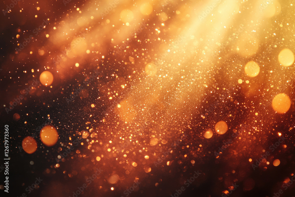 Poster golden bokeh lights sparkle and shimmer, creating a magical, celebratory atmosphere.