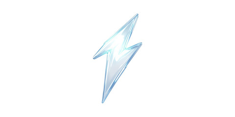 Shiny electric lightning bolt symbol isolated on transparent background