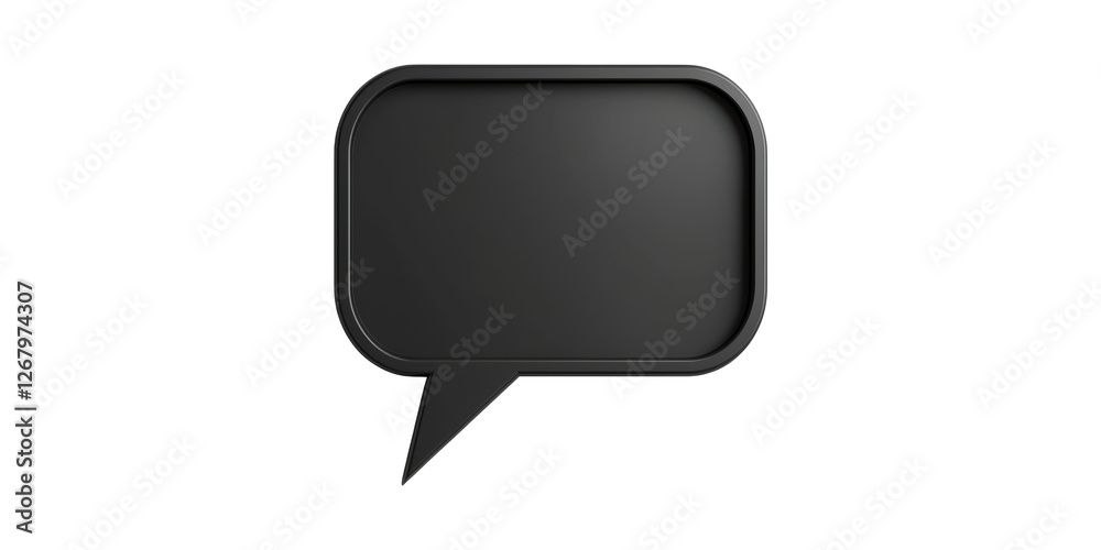 Fototapete black speech bubble icon for communication and dialogue isolated on transparent background