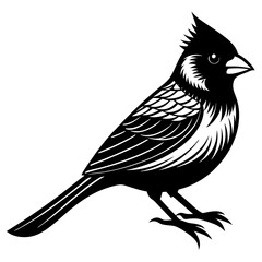 cardinal bird black silhouette vector, Simple silhouette Design vector icon with white background. Wild Animal Vector. Bird Vector 