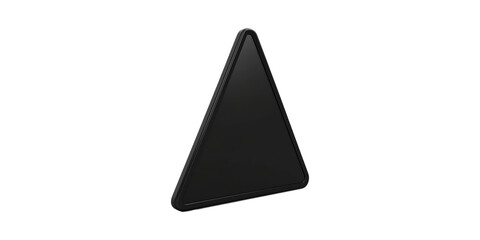 Black triangular sign isolated on transparent background