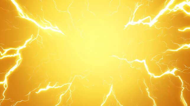 Vibrant Comic-Style Yellow Background with Thunderbolts for High-Impact Dialog or Text