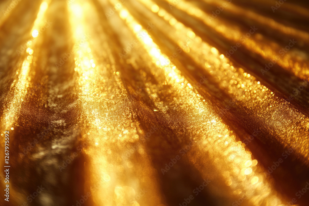Poster golden fabric shimmering with light, creating a luxurious and radiant texture.