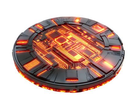 A futuristic microprocessor with glowing circuits, representing artificial intelligence and next-generation computing.